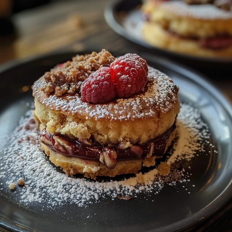 Leckere Streuselplätzchen mit Marmeladenfüllung