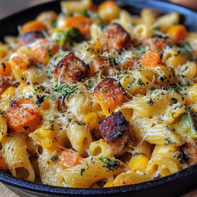 Delicious Autumn Sausage Pasta Squash