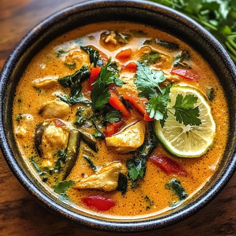 Thai Coconut Chicken Curry Soup