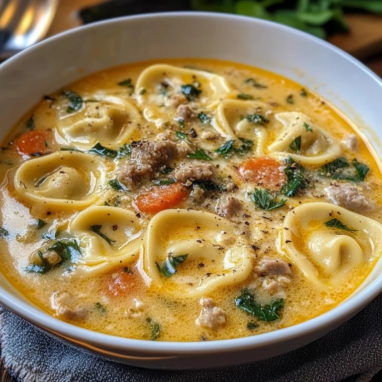 Creamy Sausage Tortellini Soup