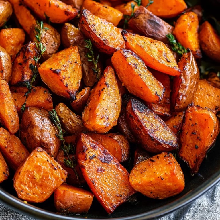 Easy Roasted Sweet Potatoes & Carrots