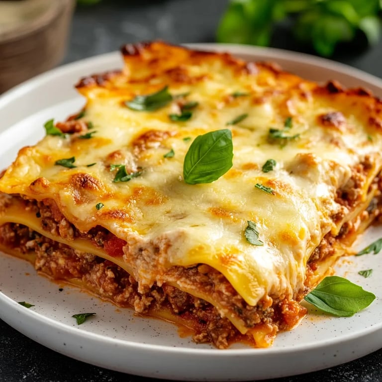 Klassische Lasagne Bolognese mit Bechamelsoße