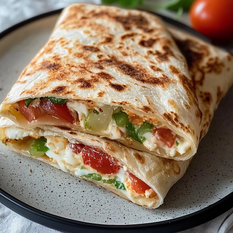 Wrap mit Ei, Käse & Tomaten