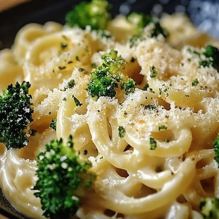 Brokkoli-Nudeln mit Parmesansoße