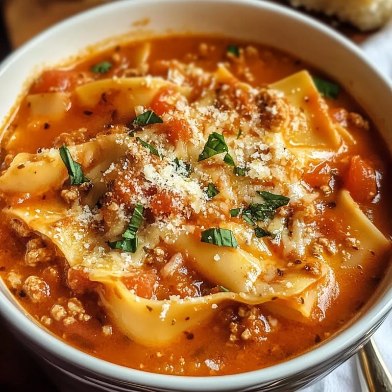Easy Creamy Lasagna Soup