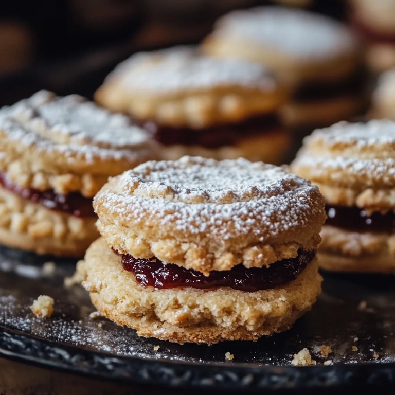 Leckere Streuselplätzchen mit Marmeladenfüllung