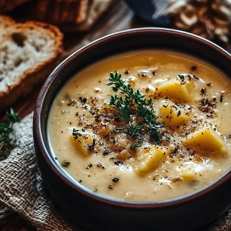 Cheddar Garlic Herb Potato Soup