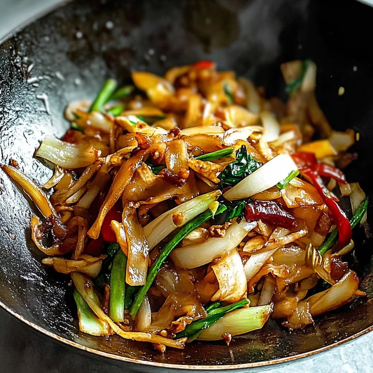 Wok gebratener Weißkohl