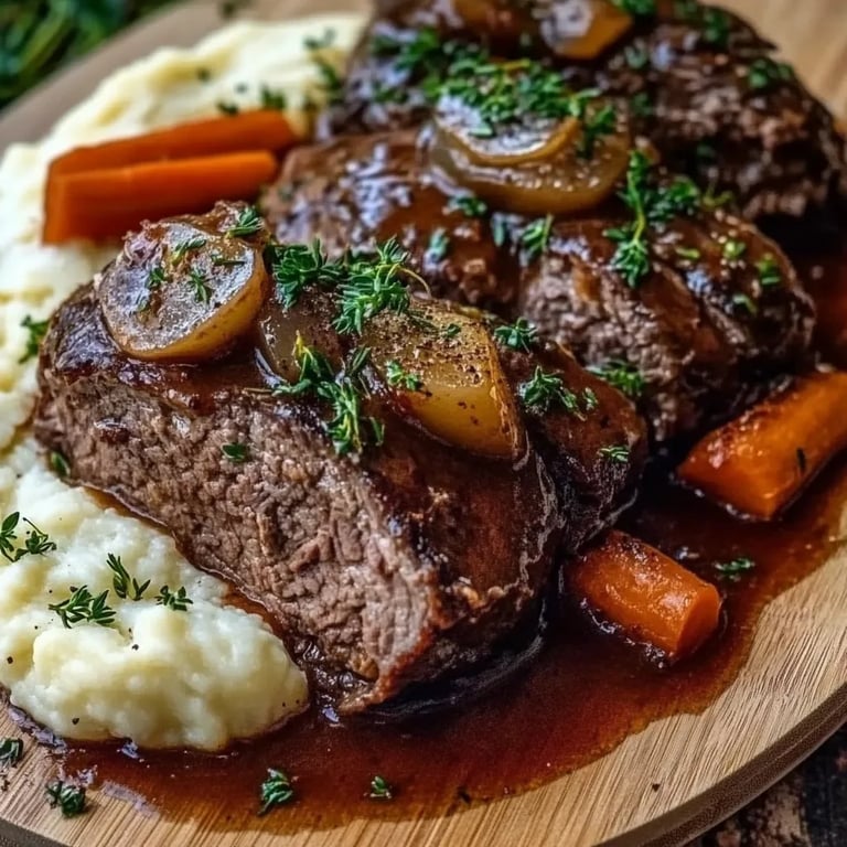 Schmorbraten mit Knoblauch