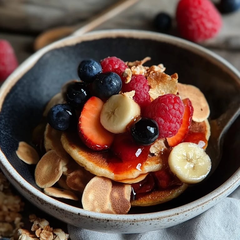 Mini Pancake Müsli zum Frühstück