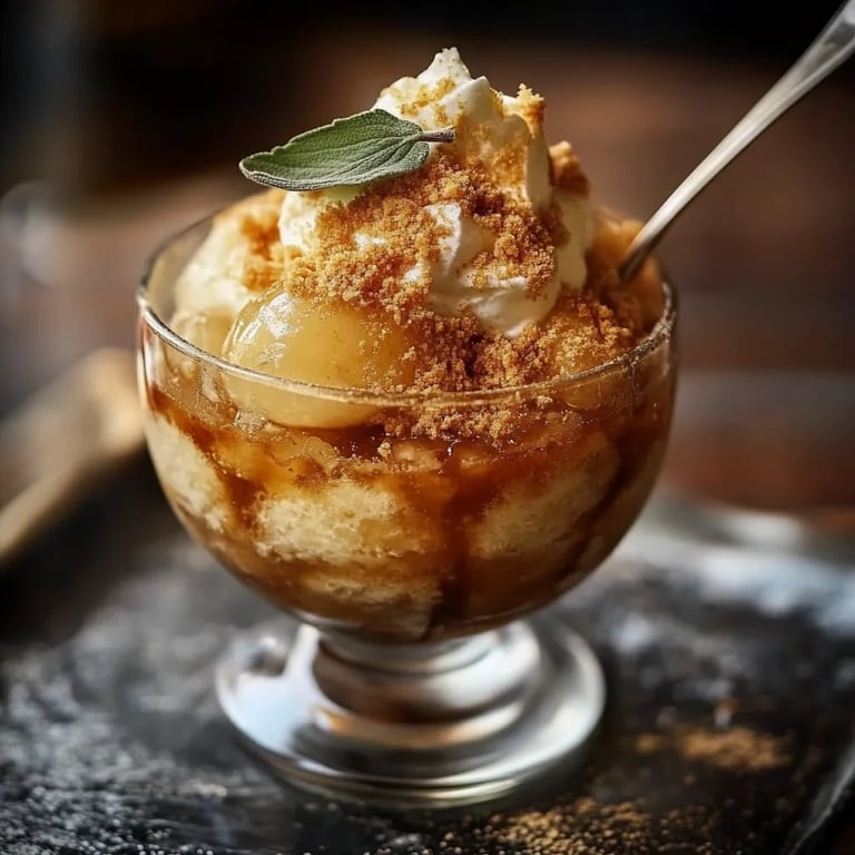 Bratapfel Crumble im Glas