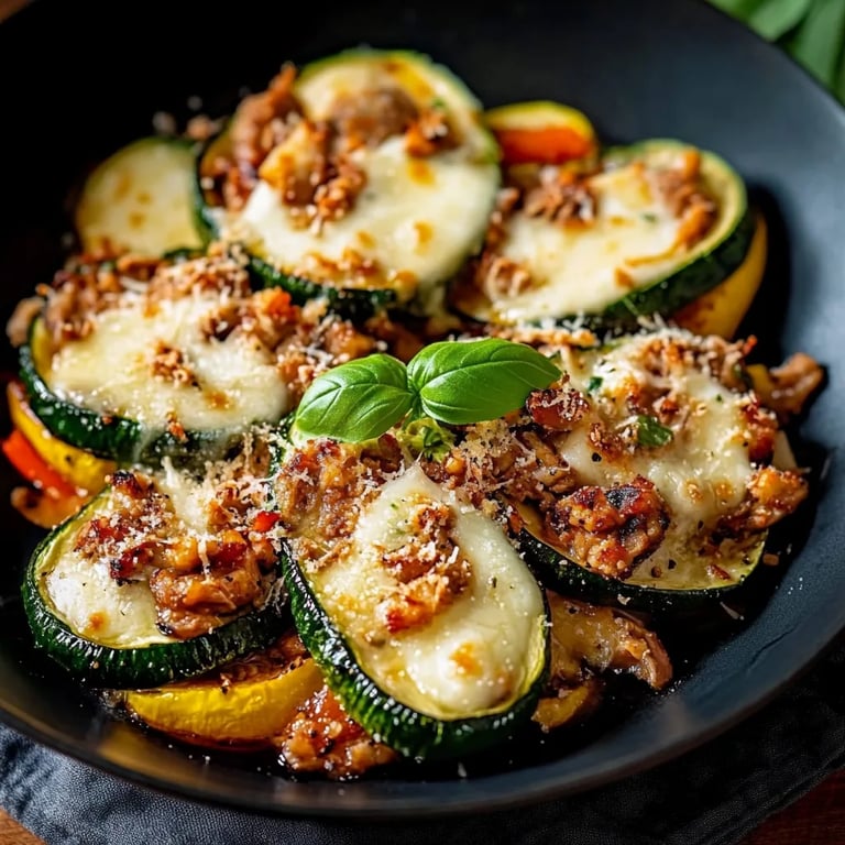 Gefüllte Zucchini mit Hackfleisch und Käse