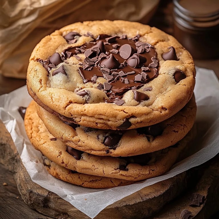 Mit Nutella gefüllte Chocolate-Chip-Kekse