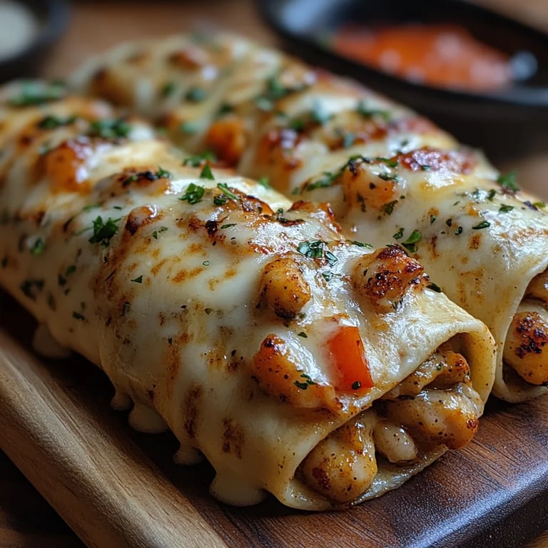 Würzige Knoblauch-Käse-Hähnchen-Wraps: Ein Unglaublich Ultimatives Rezept für 6 Personen