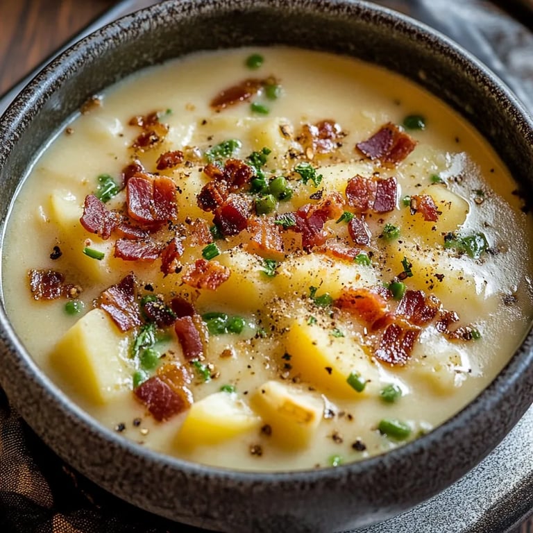 Outback Potato Soup w/ Bacon Toppings