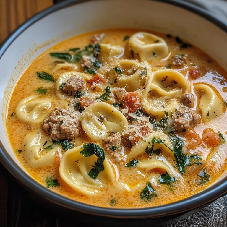 Creamy Sausage Tortellini Soup