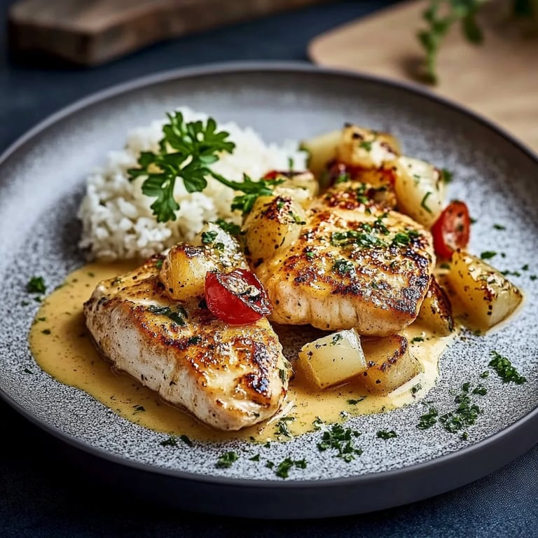 Zwiebel-Sahne-Hähnchen