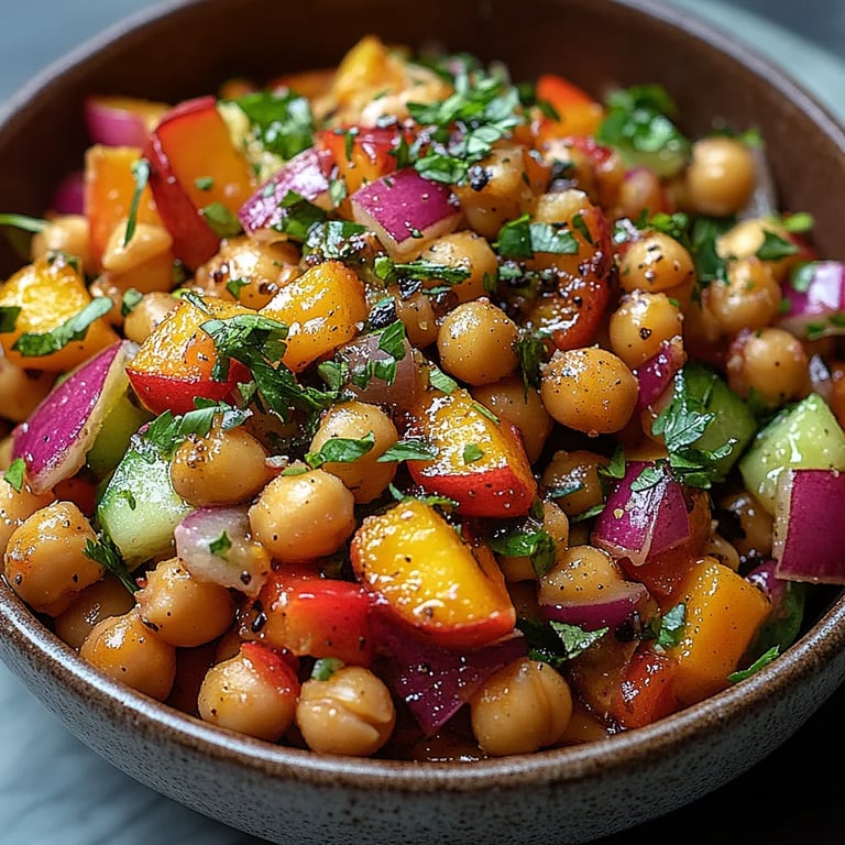 Salade de Pois Chiches et Pêches avec Vinaigrette Miel-Citron Vert : Une Recette Incroyable Ultime
