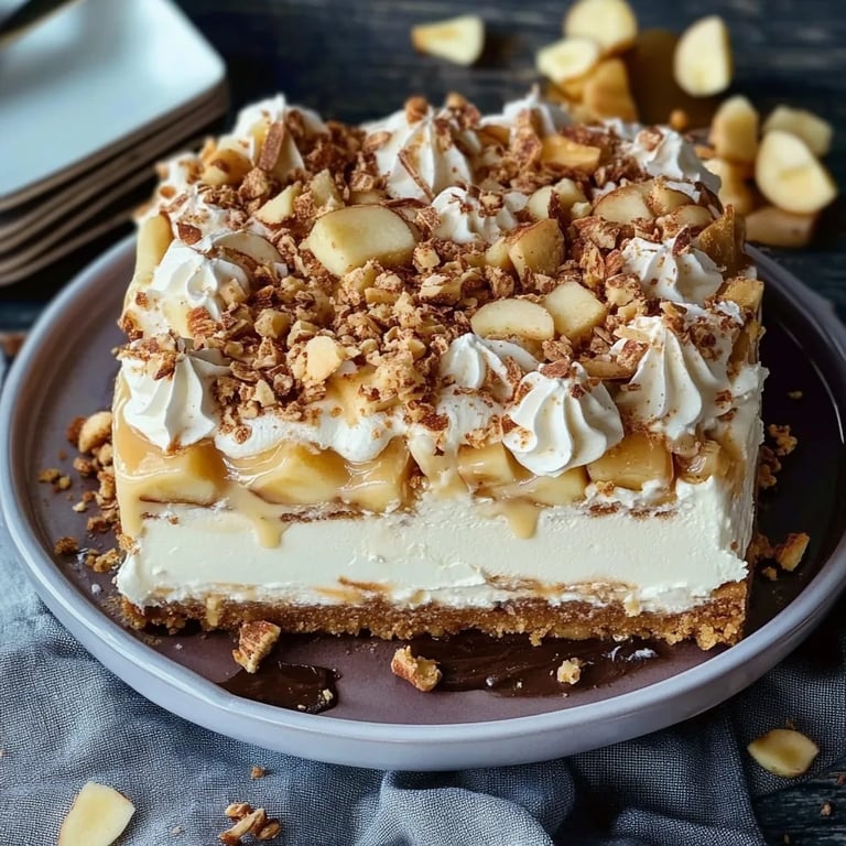 Apfel-Tiramisu mit Mandel-Crunch