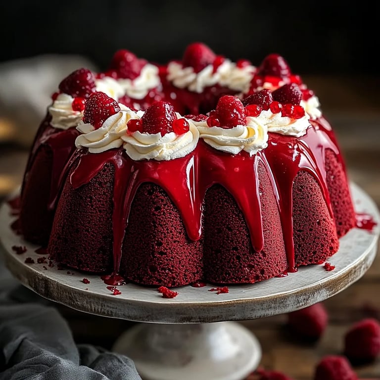 Decadent Red Velvet Cheesecake Bundt Cake