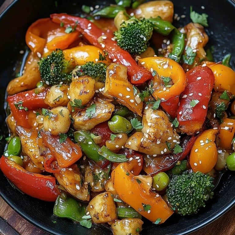 Gemüsepfanne mit Hähnchen – Bunt, gesund und voller Geschmack!