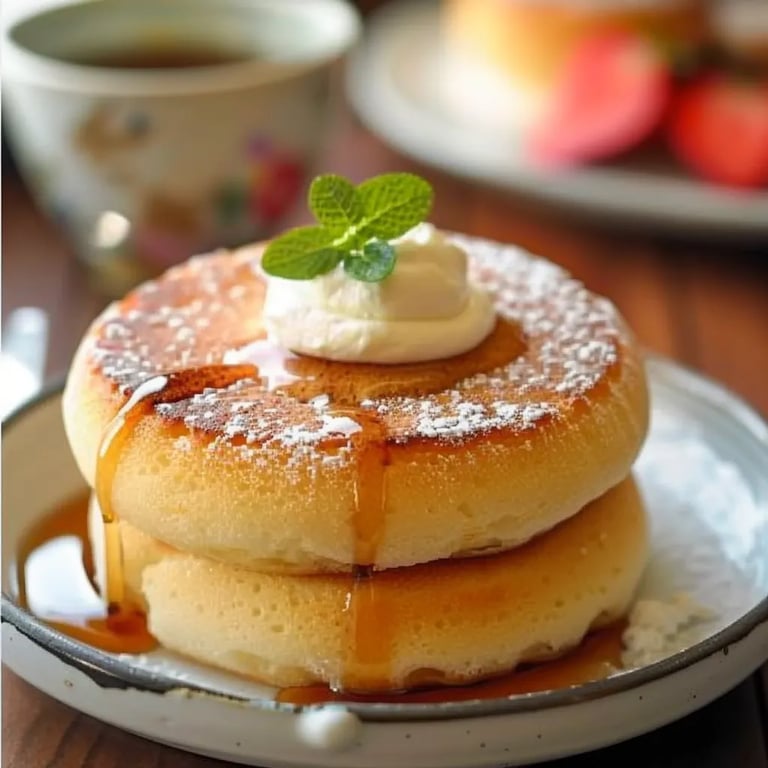 Flauschige japanische Soufflé-Pfannkuchen