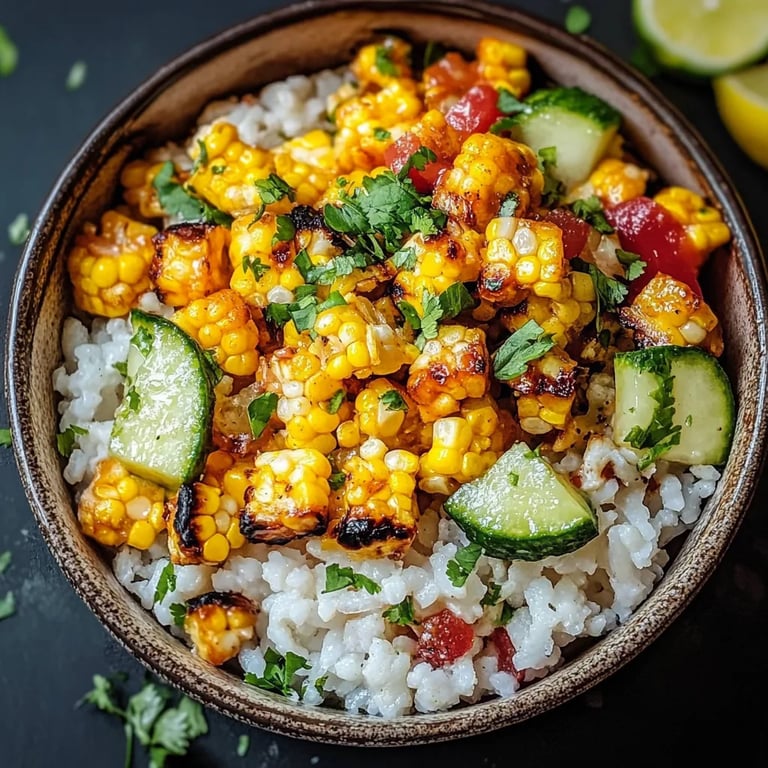 Street Corn Hähnchen Reis Bowl