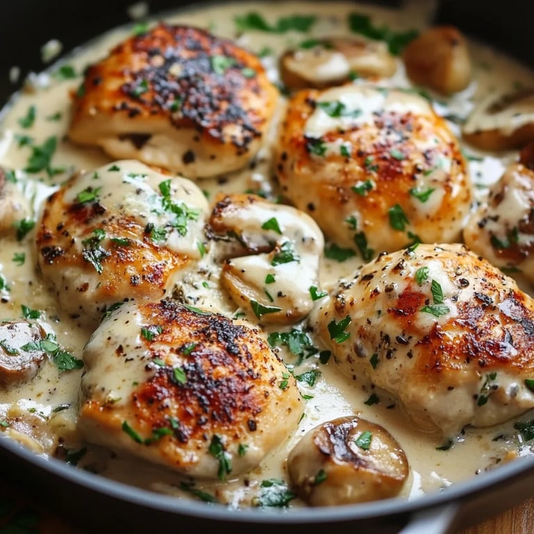 Cremige Knoblauch-Hähnchenpfanne