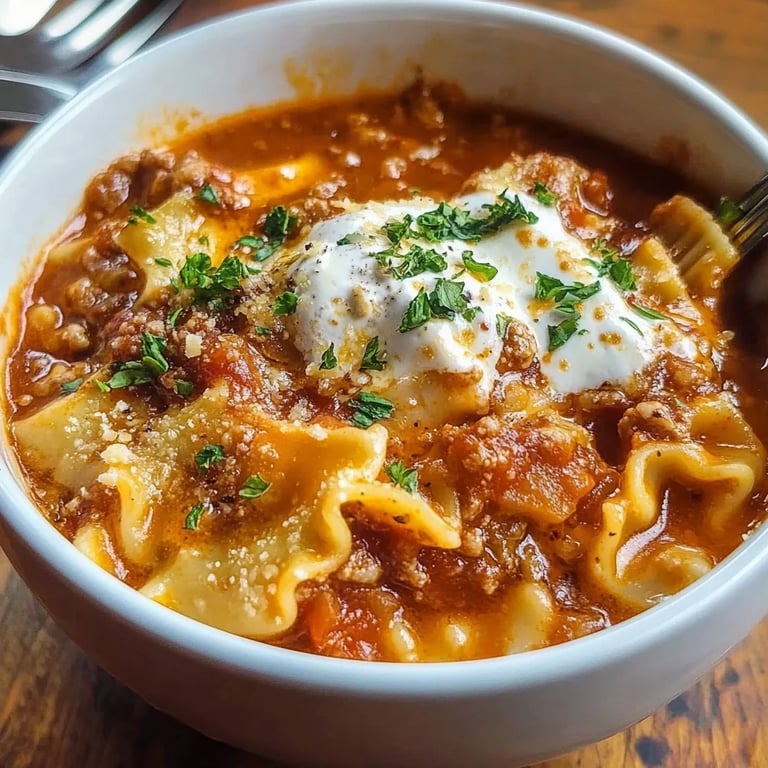 The BEST Lasagna Soup