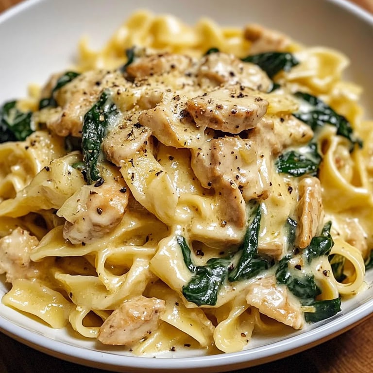 Frischkäse Spinat Hähnchen Pasta
