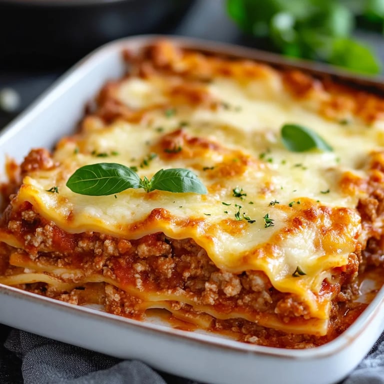Klassische Lasagne Bolognese mit Bechamelsoße