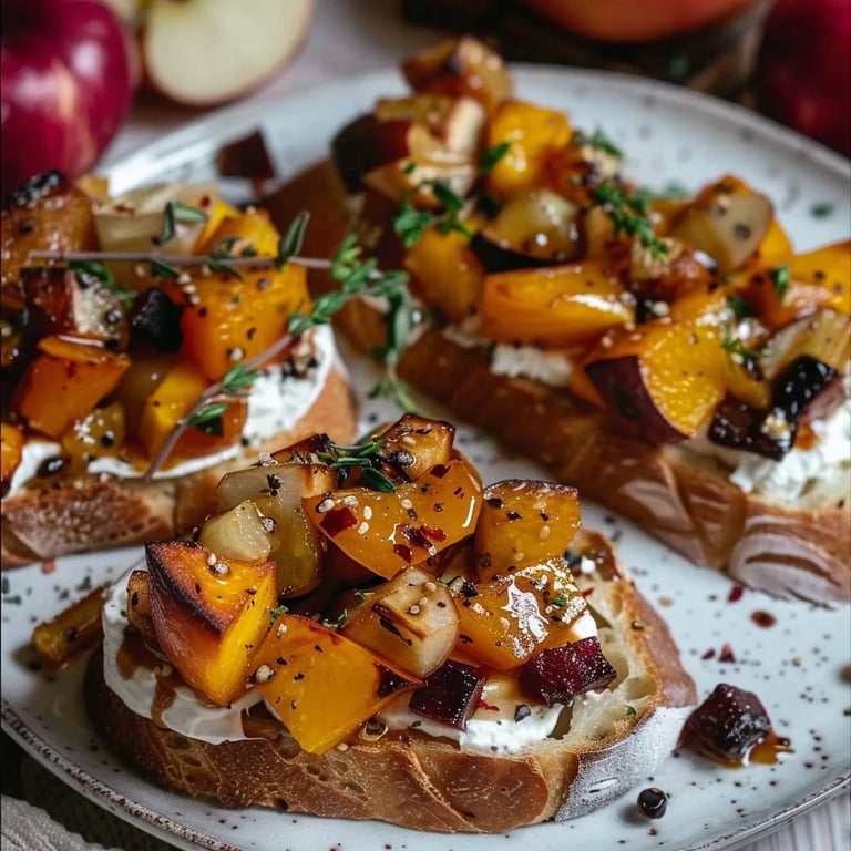 Delicious Fall Bruschetta with Butternut Squash and Apples