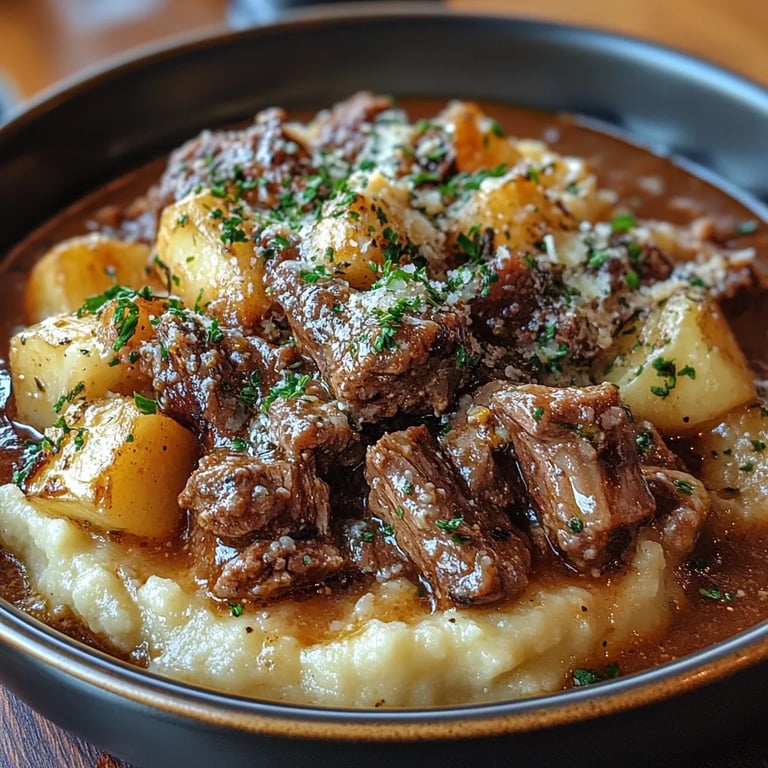 Rinderkurzrippen-Ragout mit Parmesan-Kartoffelpüree: Ein Unglaubliches Ultimatives Rezept