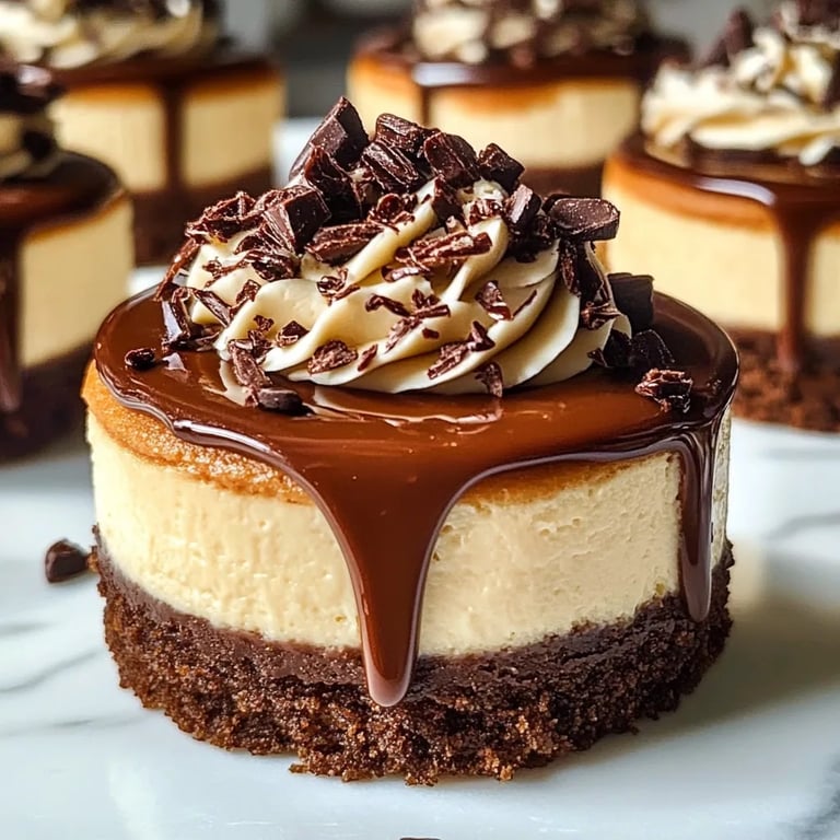 No Bake Turtle Mini Cheesecake