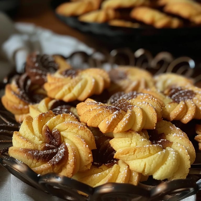 Einfaches Spritzgebäck mit dem Spritzbeutel