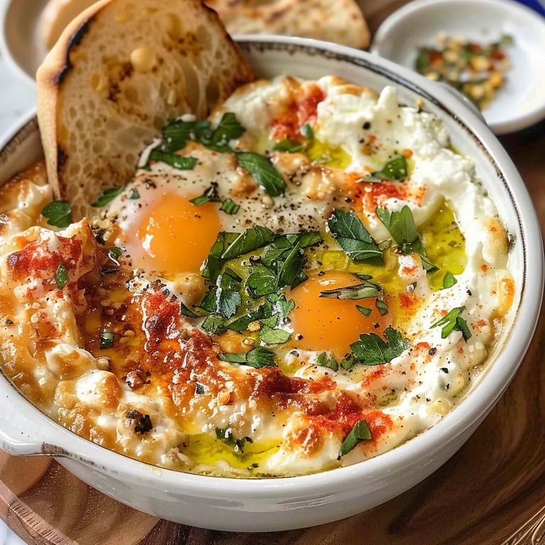 Ovos Assados com Feta ao Estilo Mediterrâneo