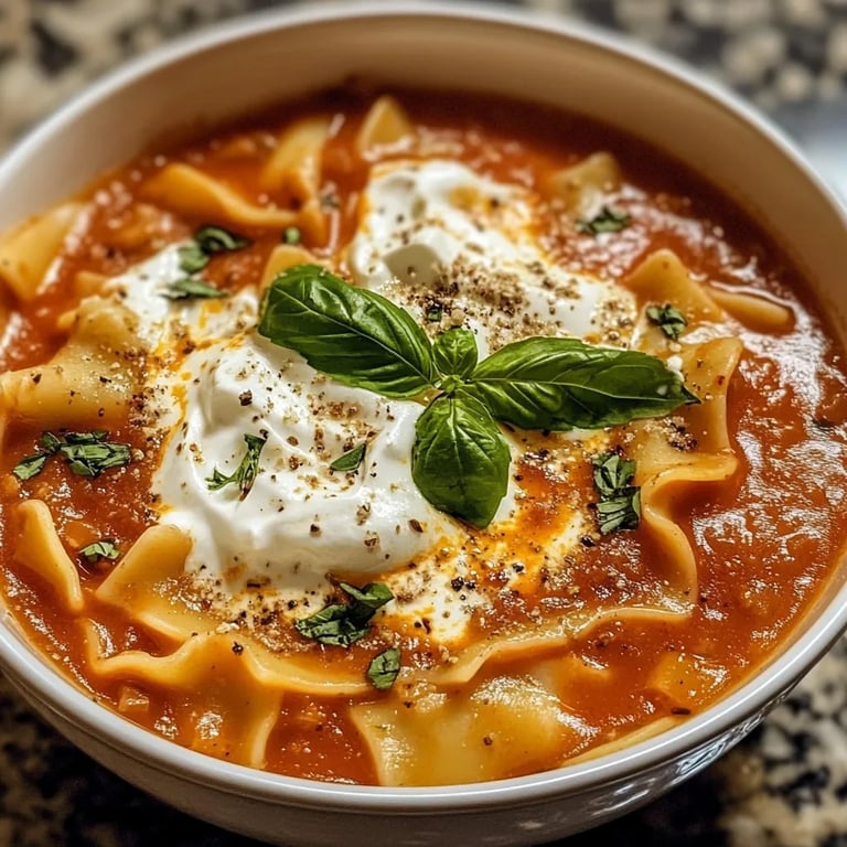 Lasagna Soup with Ricotta Cheese