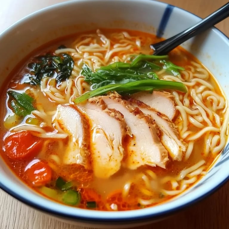 Spicy Chicken Ramen Noodle Soup