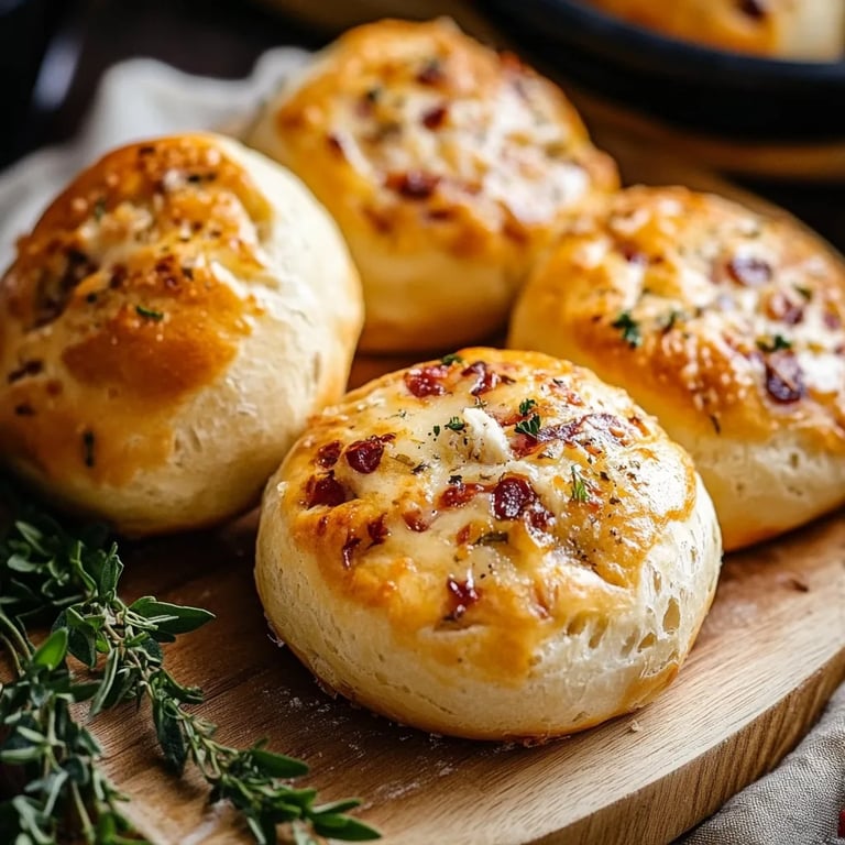 Fluffige Pizzabrötchen mit Quark