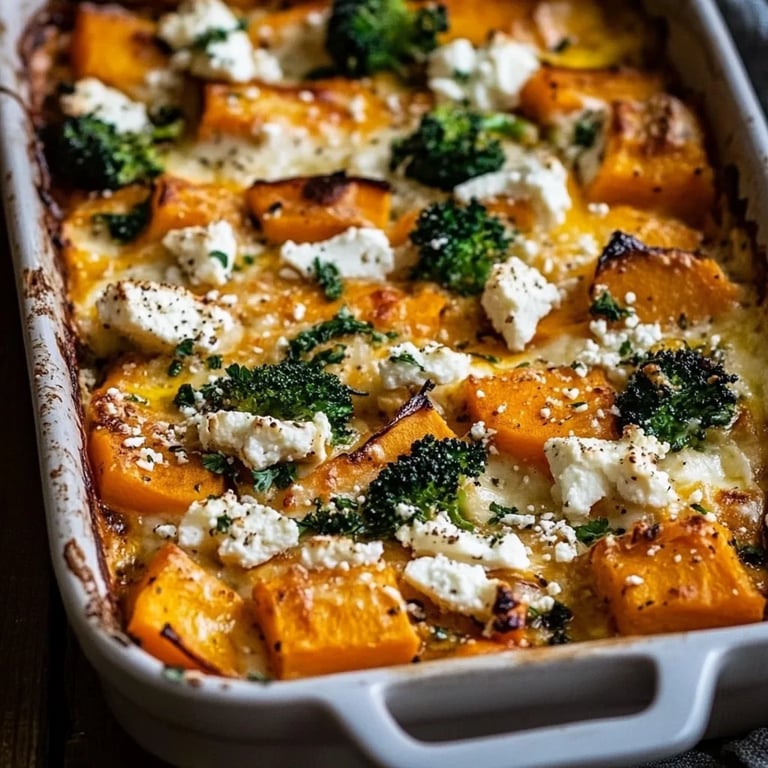 Süßkartoffel-Brokkoli-Auflauf mit Feta