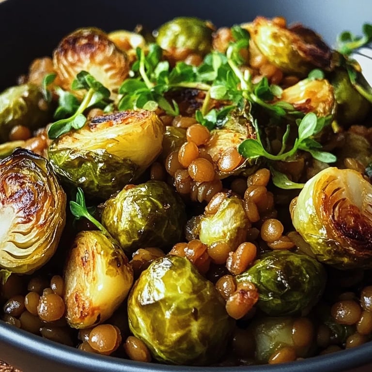Gebratener Rosenkohl mit Berglinsen