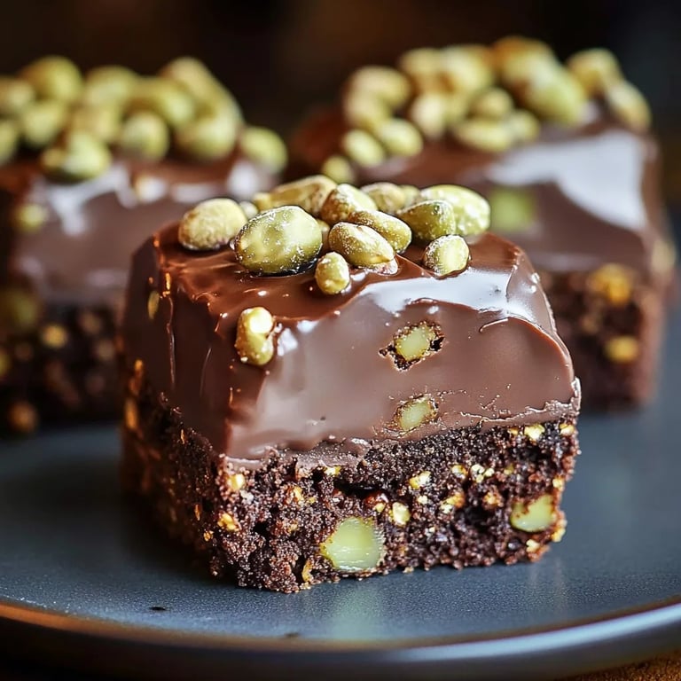 Brownies de Pistache com Ferrero Rocher