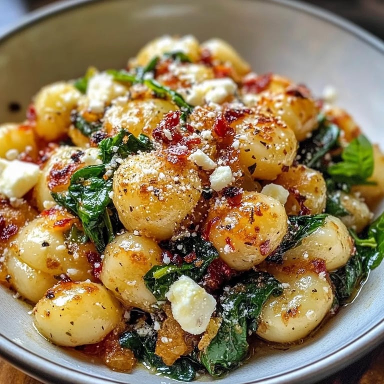 Cremige Gnocchi mit Spinat und Feta
