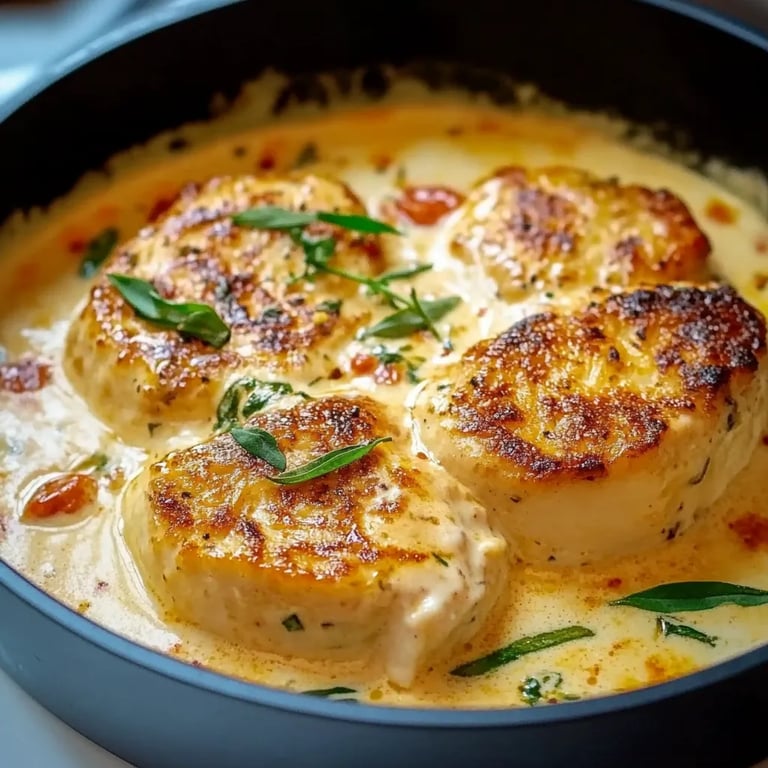 Zartes Hähnchen in cremiger Frischkäse-Parmesan-Soße