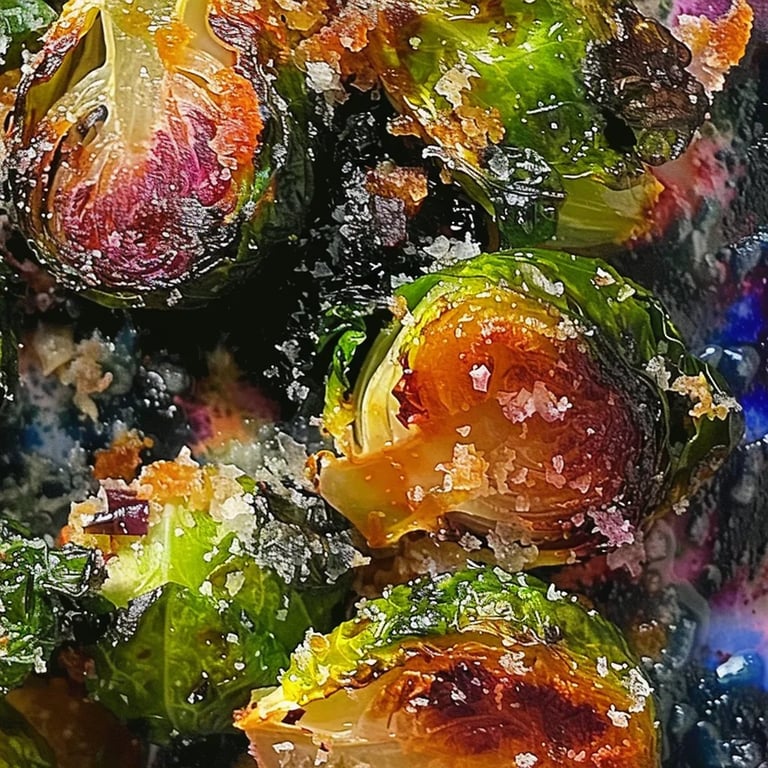 Knusprige Knoblauch Parmesan Rosenkohl