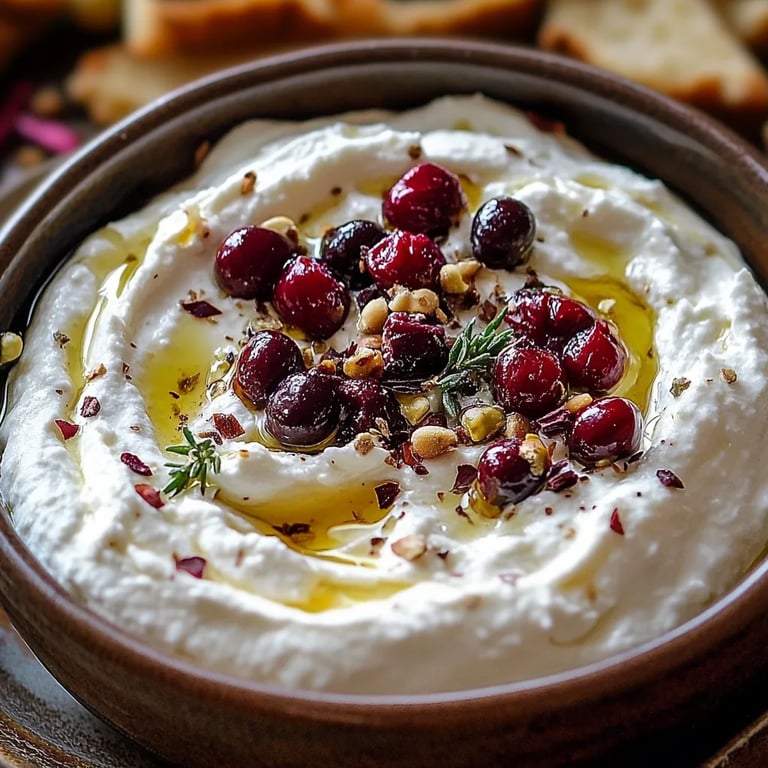 Whipped Feta Dip with Honey, Pistachios, and Cranberries