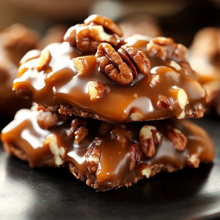 Delicious Chewy Homemade Caramel Pecan Clusters