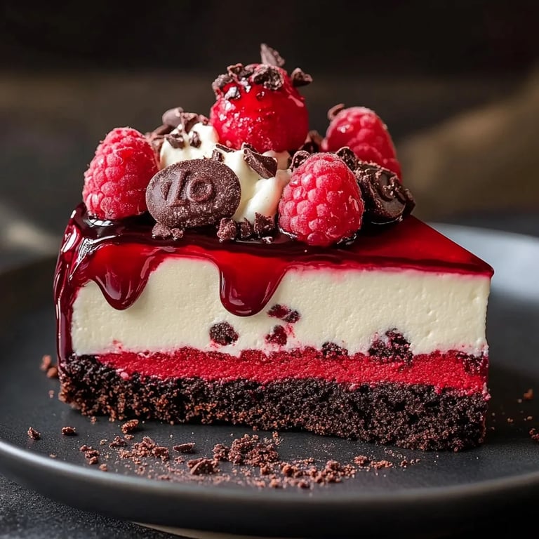 Red Velvet Cookie Dough Cheesecake