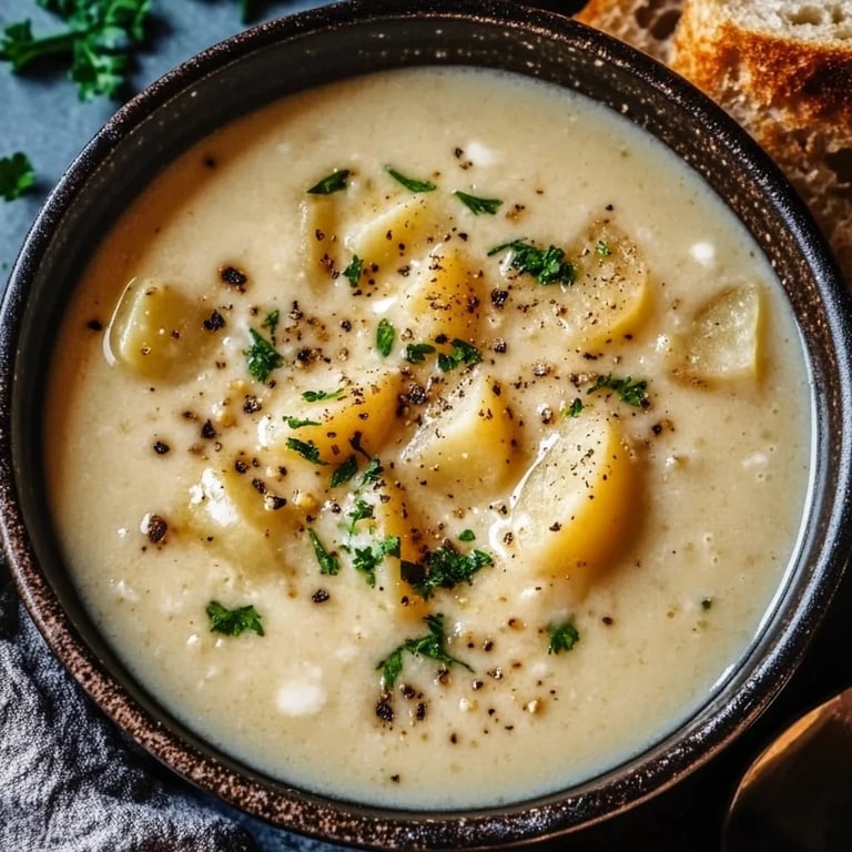 Cheddar Garlic Herb Potato Soup
