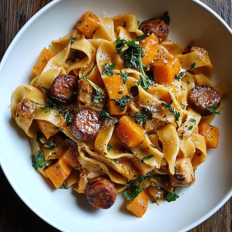 Délicieuses pâtes à la saucisse d'automne et à la courge : Une Recette Incroyable Ultime